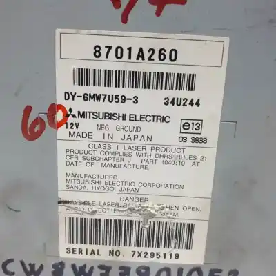 Pezzo di ricambio per auto di seconda mano impianto audio / radio cd per mitsubishi outlander (cw0) bsy riferimenti oem iam 8701a260  
