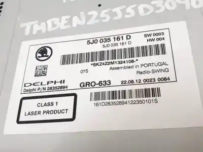Автозапчастина б/у аудіо система / радіо cd для skoda fabia (5j2) cbzc посилання на oem iam 5j0035161d  