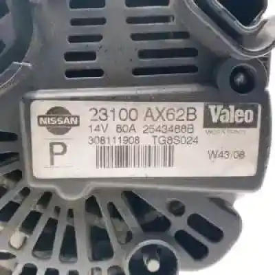 Peça sobressalente para automóvel em segunda mão alternador por nissan note (e11e) cr14de referências oem iam 23100ax62b  308111908