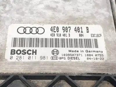 Автозапчастина б/у ебу контролер двигуна для audi a8 (4e2) asb посилання на oem iam 0281011981  