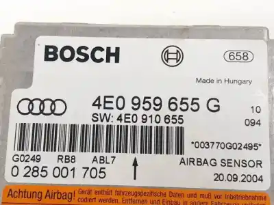 Автозапчастина б/у блок управління подушками безпеки для audi a8 (4e2) asb посилання на oem iam 0285001705  4e0910655
