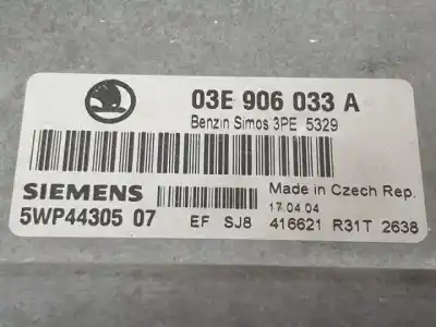 Автозапчасти б/у блок управления двигателем за skoda fabia familiar (6y5) azq ссылки oem iam 03e906033a  