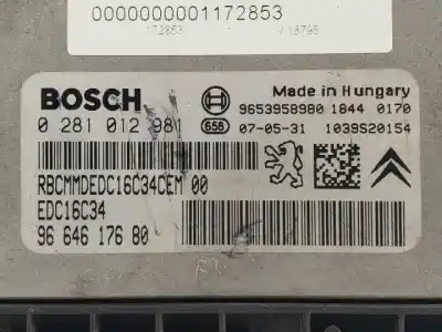 Автозапчастина б/у ебу контролер двигуна для citroen c4 picasso 9hz посилання на oem iam 0281012981  1039s20154