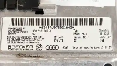 Peça sobressalente para automóvel em segunda mão display gps / multimídia por audi a6 berlina (4f2) bre referências oem iam 4f0919603b  