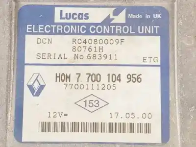 Second-hand car spare part ecu engine control for renault clio ii fase i (b/cbo) f8q630 oem iam references h0m7700104956  r04080009f