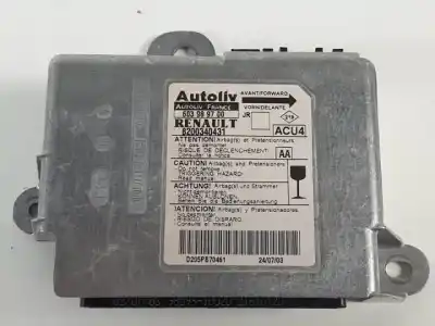 Second-hand car spare part airbag control unit for renault scénic ii (jm0/1_) 2.0 (jm05, jm0u, jm1n, jm1u, jm2v) oem iam references 8200340431