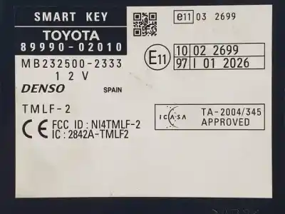 Автозапчастина б/у блок управління іммобілізатором для toyota auris (_e15_) 2.0 d-4d (ade150_) посилання на oem iam 8999002010  