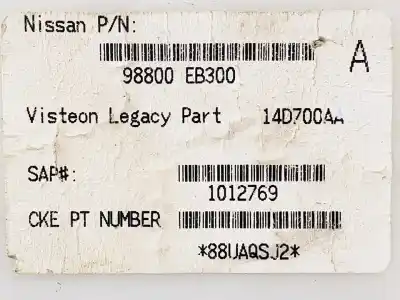 Peça sobressalente para automóvel em segunda mão módulo eletrônico por nissan pathfinder (r51) 2.5 dci diesel cat referências oem iam 98800eb300  14d700aa