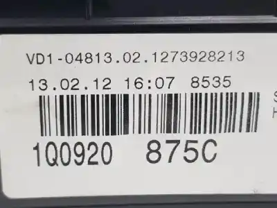 Second-hand car spare part dashboard for vw eos (1f7, 1f8) 2.0 tdi oem iam references 1q0920875c  