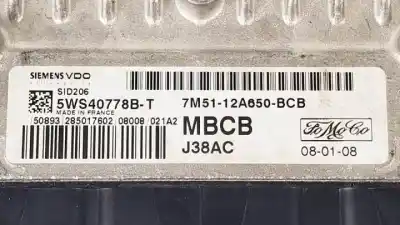 Tweedehands auto-onderdeel ecu motorcontroller voor ford focus lim. (cb4) kkda oem iam-referenties 5ws40778bt  