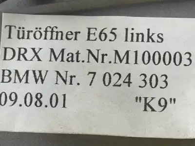 Second-hand car spare part interior left front handle for bmw serie 7 (e65/e66) n62b44 oem iam references 7024303  