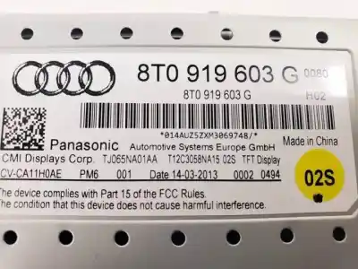 Second-hand car spare part multifunction display for audi a4 berlina (b8) cjca oem iam references 8t0919603g  