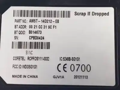 Second-hand car spare part electronic module for ford grand c-max (cb7) m1da oem iam references am5t14d212eb  