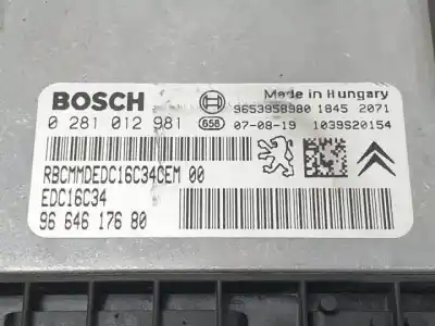 Автозапчастина б/у ебу контролер двигуна для citroen c4 picasso i monospace (ud_) 2.0 hdi 138 посилання на oem iam 0281012981  