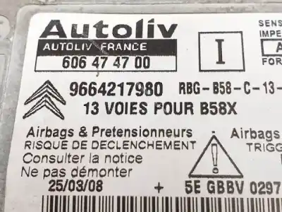 İkinci el araba yedek parçası hava yastigi kontrol ünitesi için citroen c4 picasso i monospace (ud_) 2.0 hdi 138 oem iam referansları 606474700  