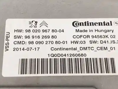 Second-hand car spare part start/stop control unit for citroen c4 picasso ii 1.6 hdi / bluehdi 115 oem iam references 980209678004  
