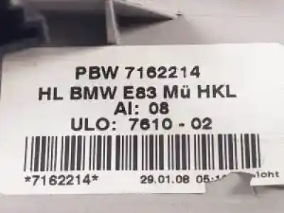 Peça sobressalente para automóvel em segunda mão farolim interior traseiro direito por bmw x3 (e83) n47d20a referências oem iam 7162214  