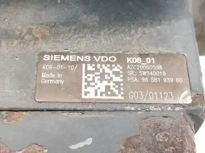 Peça sobressalente para automóvel em segunda mão bomba de injeção por citroen c4 grand picasso rhj referências oem iam 9658193980 a2c20000598 5ws40019