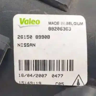 Peça sobressalente para automóvel em segunda mão farol / projetor de nevoeiro direito por nissan note (e11e) k9k276 referências oem iam 261508990b  89210600