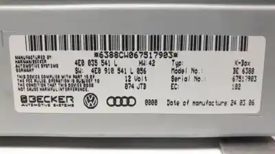 Peça sobressalente para automóvel em segunda mão sistema de áudio / rádio cd por audi q7 (4l) bug referências oem iam 4e0035541l  be6388