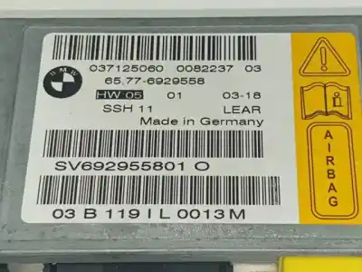 Second-hand car spare part airbag control unit for bmw serie 7 (e65/e66) n62b44a oem iam references 037125060  