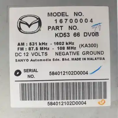 Автозапчастина б/у аудіо система / радіо cd для mazda cx-5 (ke, gh) 2.0 (keefw) посилання на oem iam kd5366dv0b  