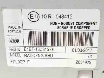Автозапчастина б/у аудіо система / радіо cd для ford fiesta (ccn) m1je. m1jh.m1j.sfja.sfjb.sfjd посилання на oem iam e1bt18c815gl  