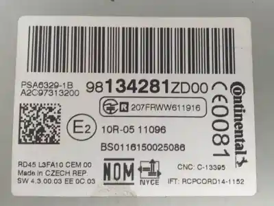 Автозапчастина б/у аудіо система / радіо cd для citroen c-elysee (dd_) 1.2 vti 72 (ddhmy0) посилання на oem iam 98134281zd00  