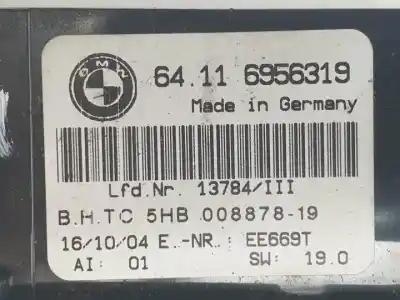 Peça sobressalente para automóvel em segunda mão comando de sofagem (chauffage / ar condicionado) por bmw serie 3 compact (e46) n42b20ab referências oem iam 64116956319  