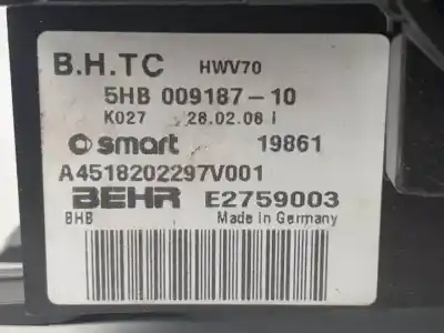 Peça sobressalente para automóvel em segunda mão comando de sofagem (chauffage / ar condicionado)  por smart cabrio 132910 referências oem iam a4518202297v001  