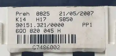 Pezzo di ricambio per auto di seconda mano controllo riscaldamento / aria condizionata per volkswagen polo (9n3) highline riferimenti oem iam 6q0820045h  