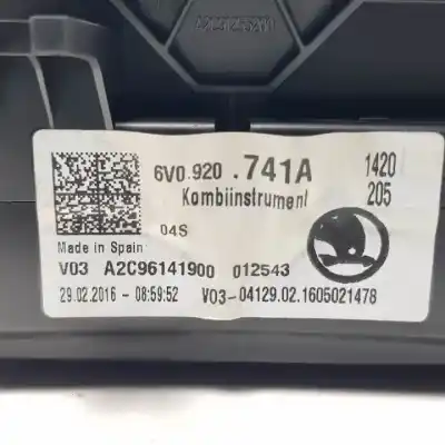 Peça sobressalente para automóvel em segunda mão quadrante por skoda fabia combi (nj5) cus referências oem iam 6v0920741a  
