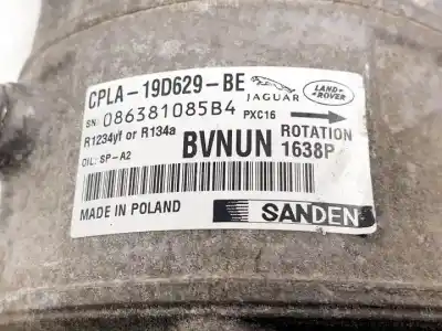 Second-hand car spare part air conditioning compressor for land rover range rover evoque 204dtd oem iam references cpla19d629be  1638p