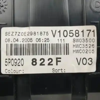 Peça sobressalente para automóvel em segunda mão quadrante por seat toledo (5p2) bgu referências oem iam 5p0920822f  