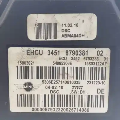 Second-hand car spare part abs for mini mini (r56) d/9hz oem iam references 3451679038102  54085306e