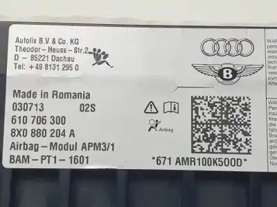 Second-hand car spare part front right air bag for audi a1 (8x) cbza oem iam references 8x0880204a  