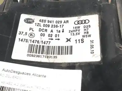 Автозапчастина б/у ліва фара для audi a8 (4e2) bfm посилання на oem iam 4e0941029ar  1zl00923617