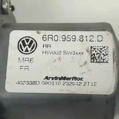 Second-hand car spare part rear right window regulator for skoda fabia combi (5j5) cbzb oem iam references 6r0959812d  