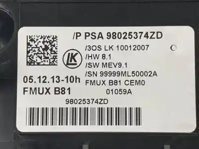 Автозапчастина б/у многофункційне управління для citroen ds5 2.0 hdi fap cat (rh02 / dw10cted4) посилання на oem iam 98025374zd  