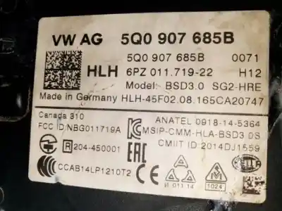 Second-hand car spare part electronic module for skoda superb (3v3) crlb oem iam references 5q0907685b  