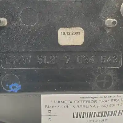 Peça sobressalente para automóvel em segunda mão puxador exterior traseiro esquerdo por bmw 5 (e60) 520 i referências oem iam 51217034543  