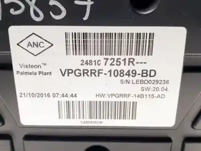 Second-hand car spare part dashboard for renault clio iv k9k628 oem iam references 248107251r  vpgrrf14b115ad
