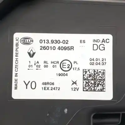 Second-hand car spare part right headlight for renault captur ii h4d470 oem iam references 260104095r halogeno y led 01393002 