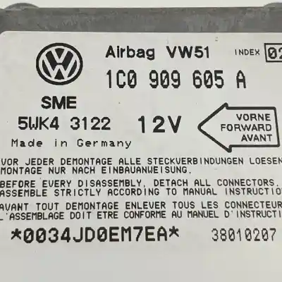 Автозапчастина б/у блок управління подушками безпеки для seat leon (1m1) d-asv посилання на oem iam 5wk43122 1c0909605a 