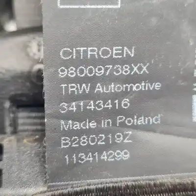 Автозапчасти б/у задний правый ремень безопасности за citroen c4 cactus hnp ссылки oem iam 98009738xx 34143416 