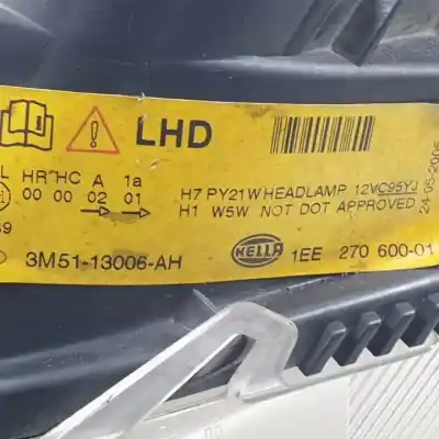 Автозапчастина б/у ліва фара для ford focus c-max (cap) g6dg посилання на oem iam 3m5113006ah halogeno 1ee27060001 