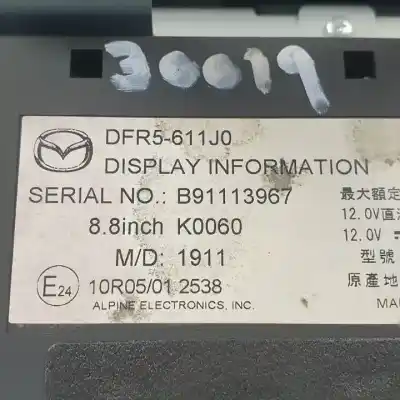 Tweedehands auto-onderdeel multifunctioneel display voor mazda cx-30 hfy1 oem iam-referenties dfr5611j0   Tweedehands auto-onderdeel multifunctioneel display voor mazda cx-30 hfy1 oem iam-referenties dfr5611j0
