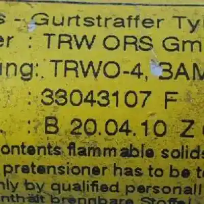 Second-hand car spare part front right seat belt for ford focus lim. (cb4) d4204t oem iam references 4m51a61294da 34072368 33043107f 