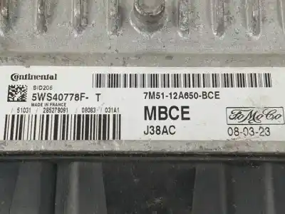 Second-hand car spare part ecu engine control for ford focus lim. (cb4) kkda oem iam references 5ws40778ft 7m5112a650bce 