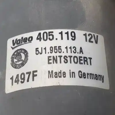 Автозапчасти б/у мотор переднего стеклоочистителя за skoda fabia (5j2) bnv.bnm ссылки oem iam 5j1955113a 405119 